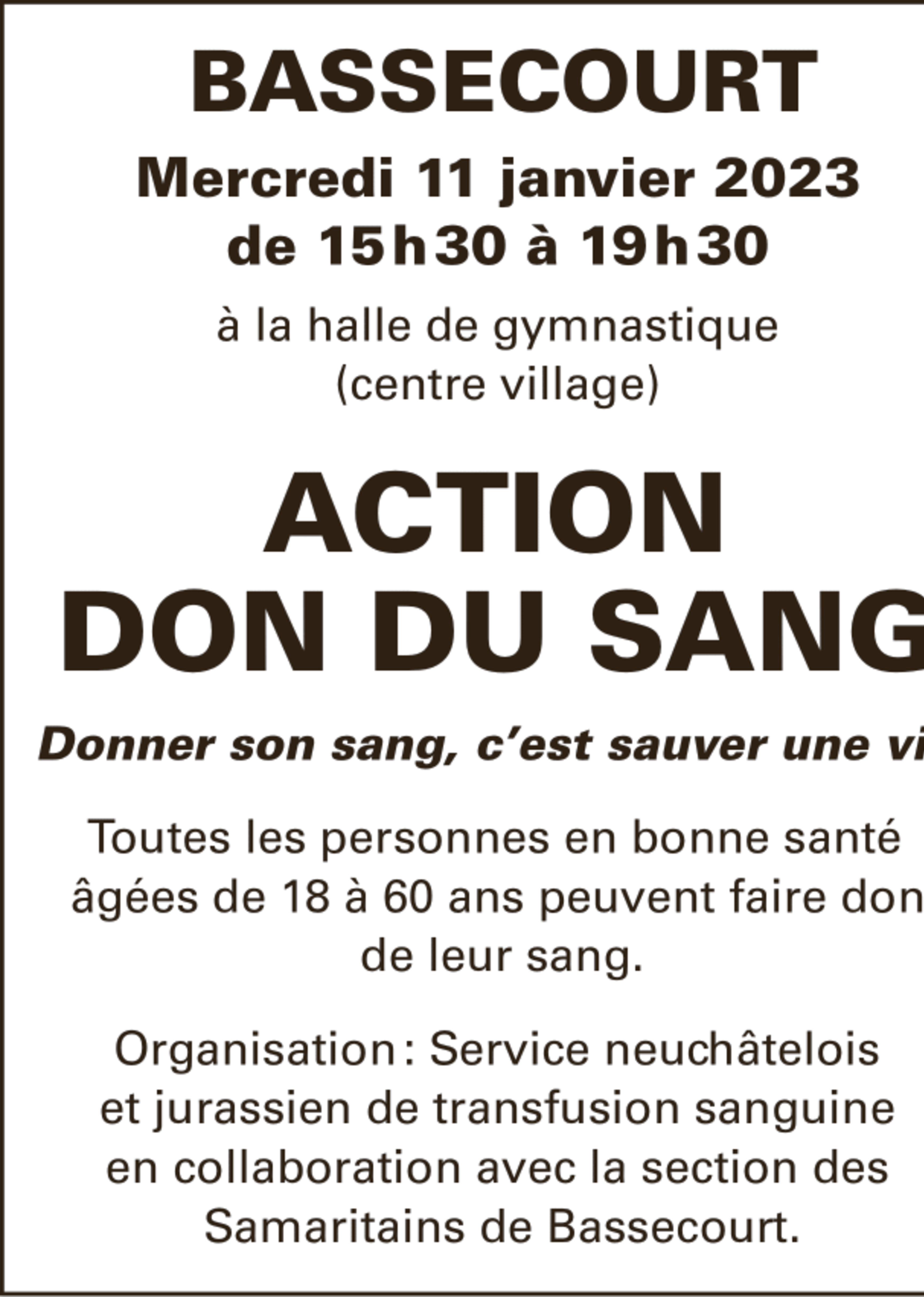 Action : Don du sang