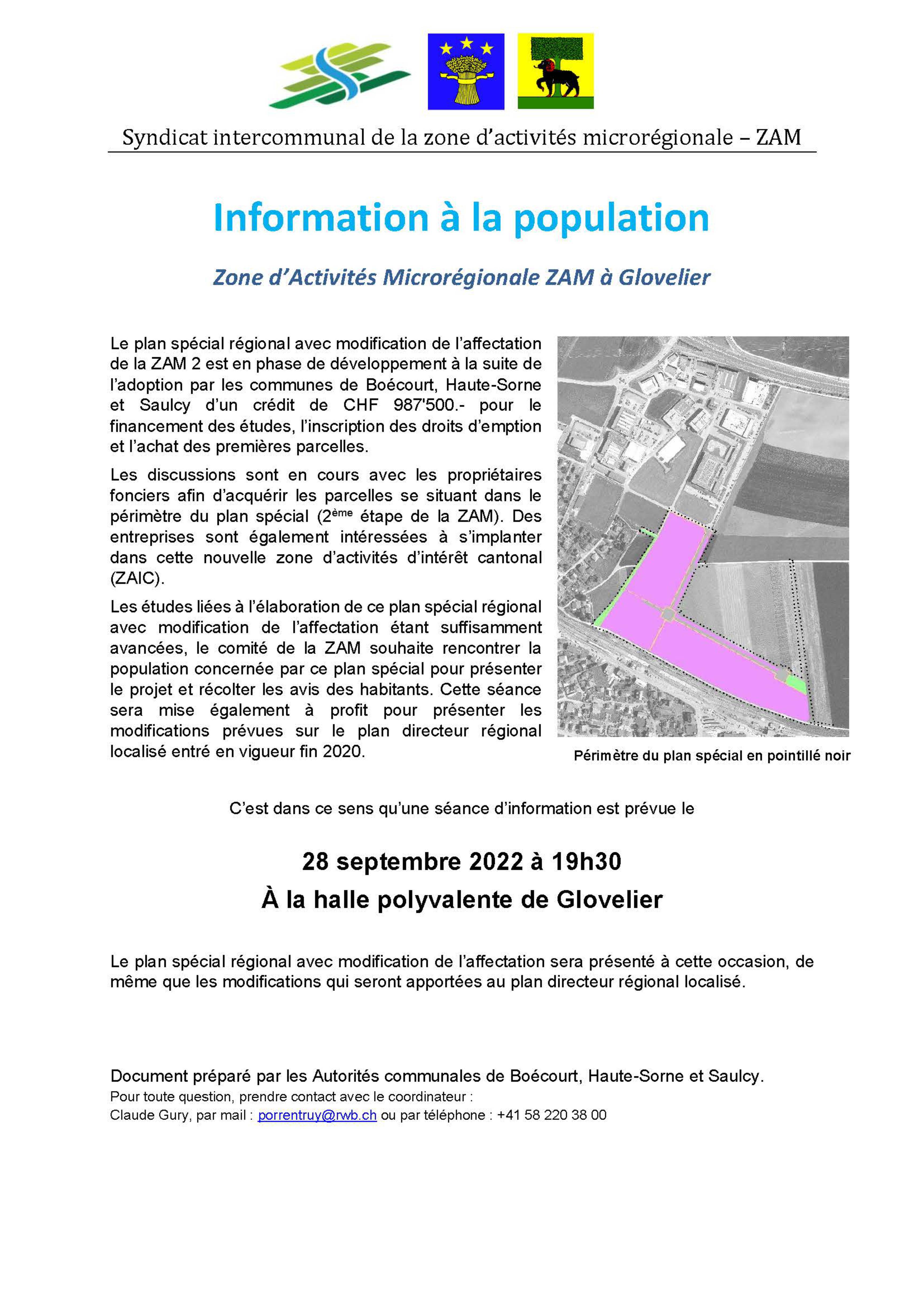 ZAM 2 : séance d'information aux riverains