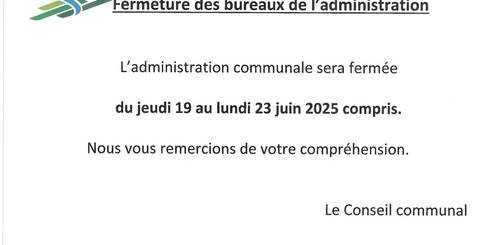 Fermeture des bureaux de l’administration