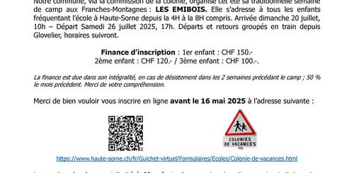 Colonie d'été 2025