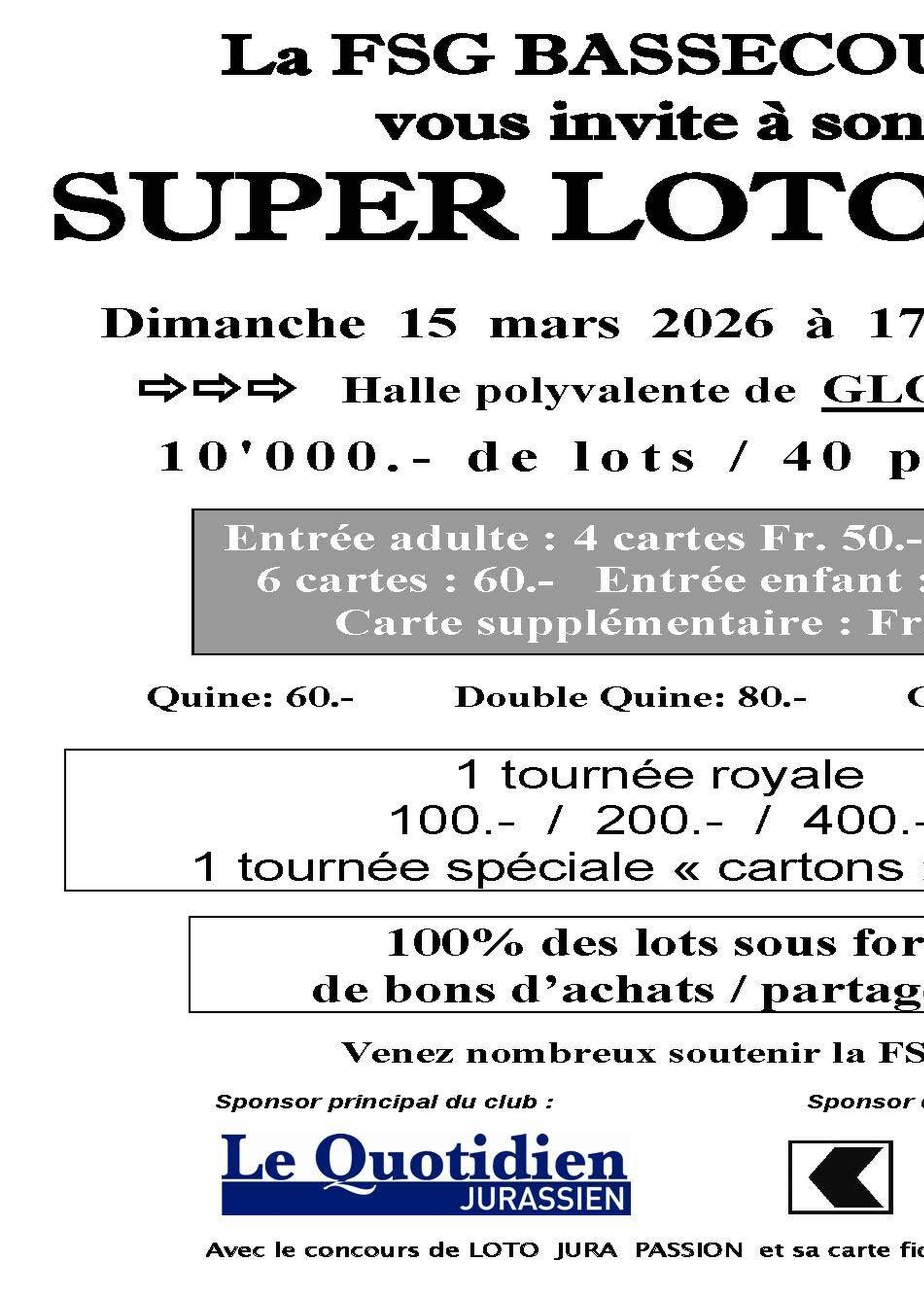 FSG Bassecourt - Super Loto 2026