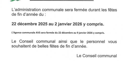 Fermeture de fin d'année