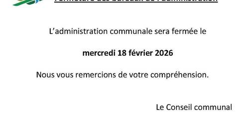 Fermeture des bureaux de l'administration - Mercredi des cendres