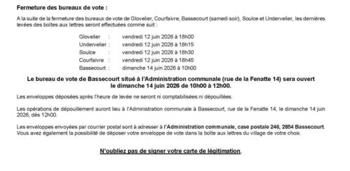 Votation fédérale du 14 juin 2026 - Information SlowUp