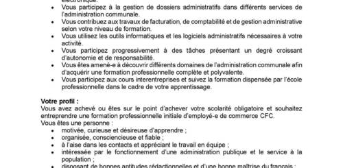 APPRENTI-E EMPLOYÉ-E DE COMMERCE CFC (F/H)