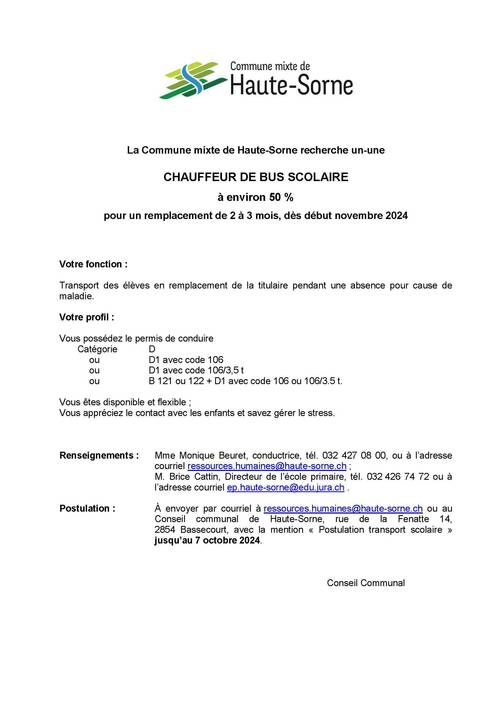 CHAUFFEUR DE BUS SCOLAIRE