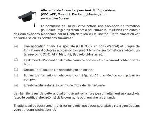 Allocation de formation