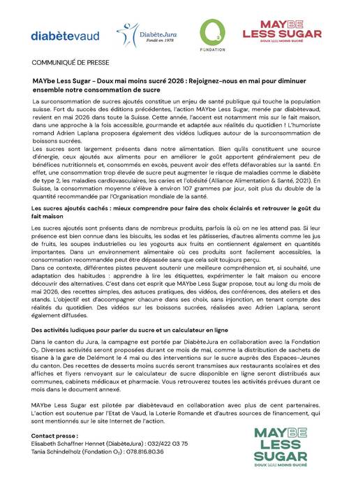 MAYbe Less Sugar - Doux mai moins sucré 2026