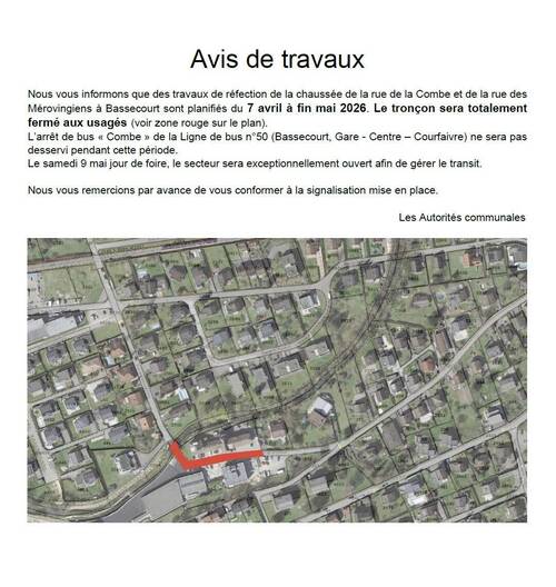 Avis de travaux
