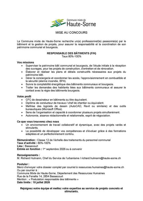 Responsable bâtiments