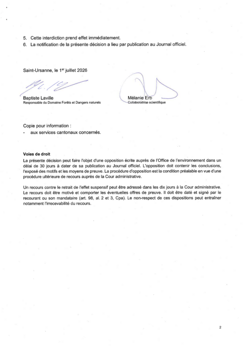Interdiction partielle des feux en forêt